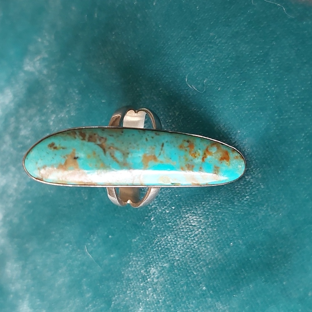 Floyd Parkhurst Navajo Turquoise Elongated Ring